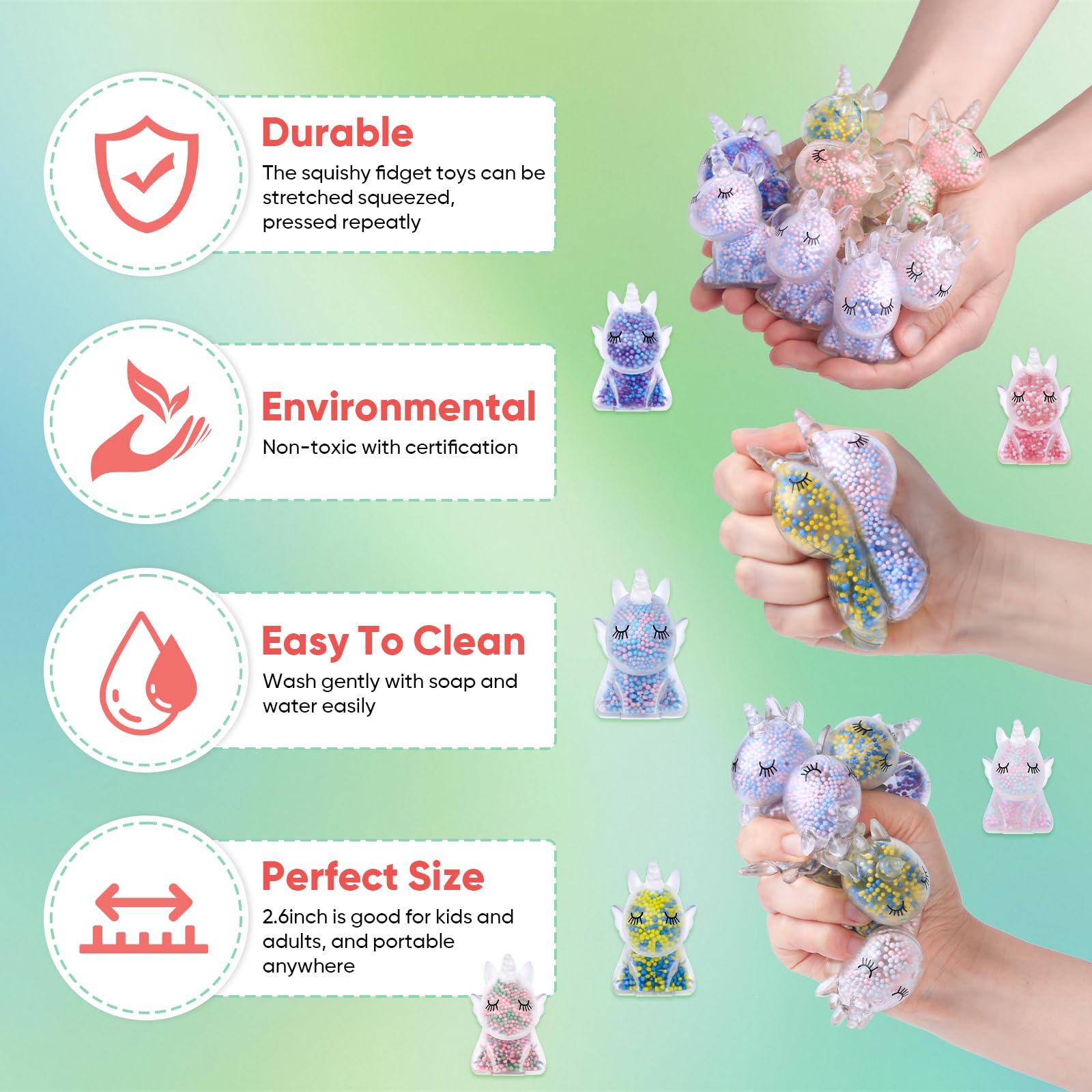 VESPRO unicorn shapes support classroom rewards with vibrant colors.