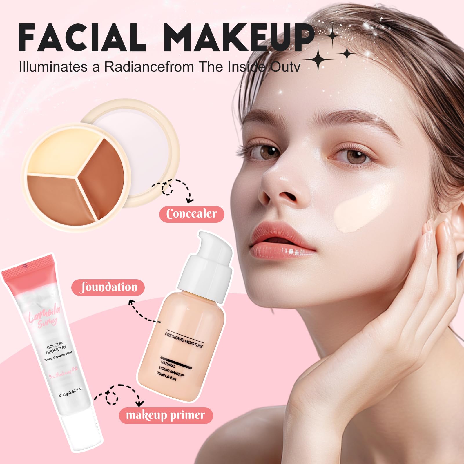 VESPRO foundation concealer duo for even skin tone and natural finish