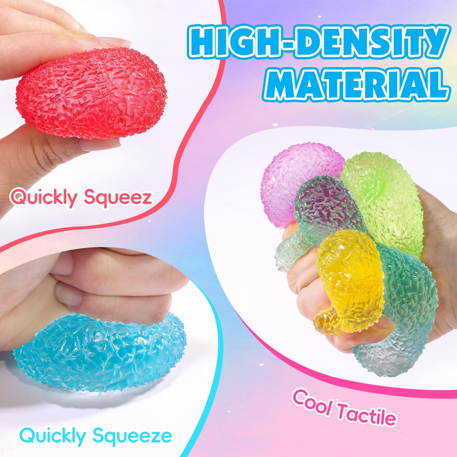 VESPRO gumdrop stress ball in hand squeezable toy to improve grip and concentration