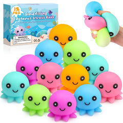 VESPRO octopus stress ball in bright colors for relaxing focus.