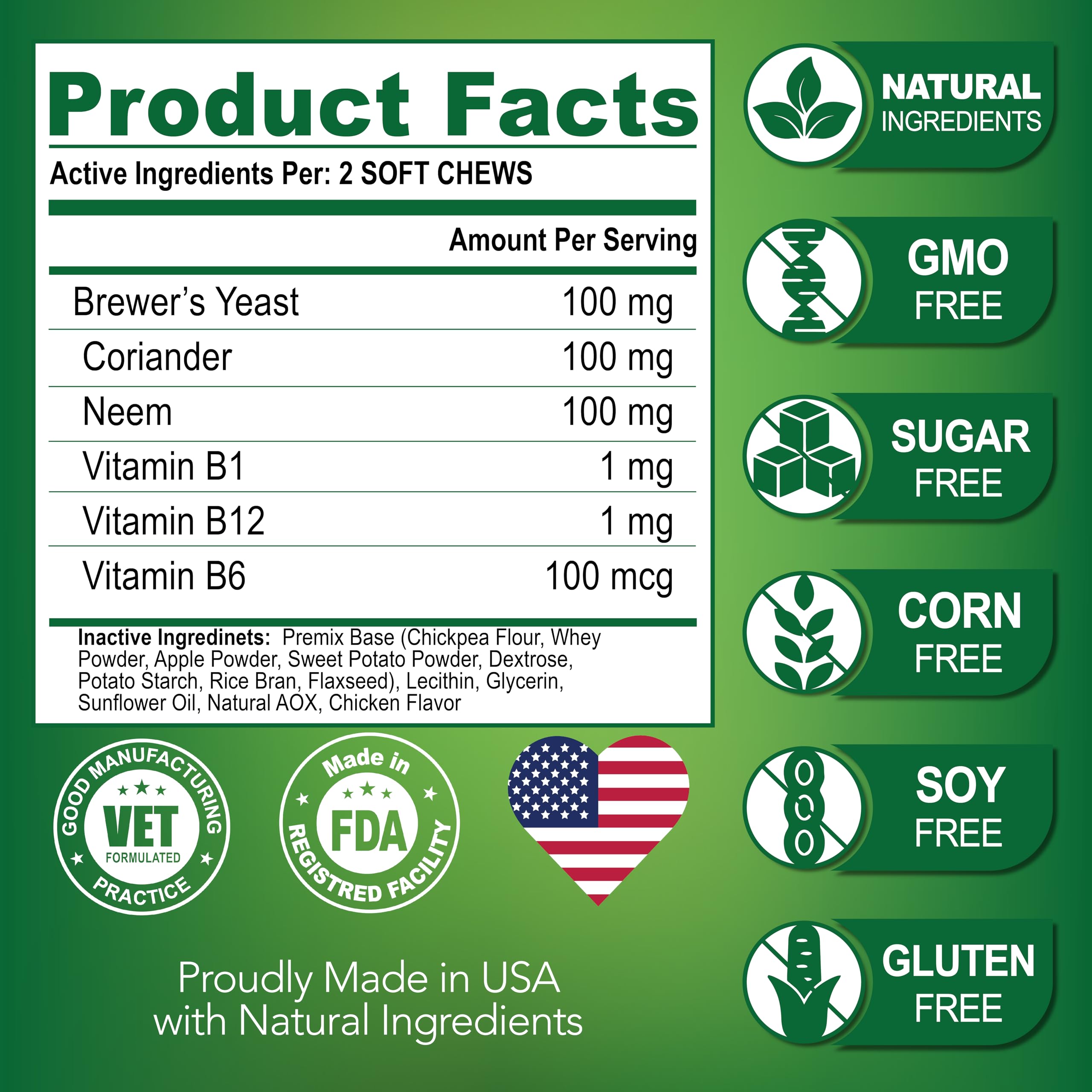 Vet Promise ingredients list highlighting natural components