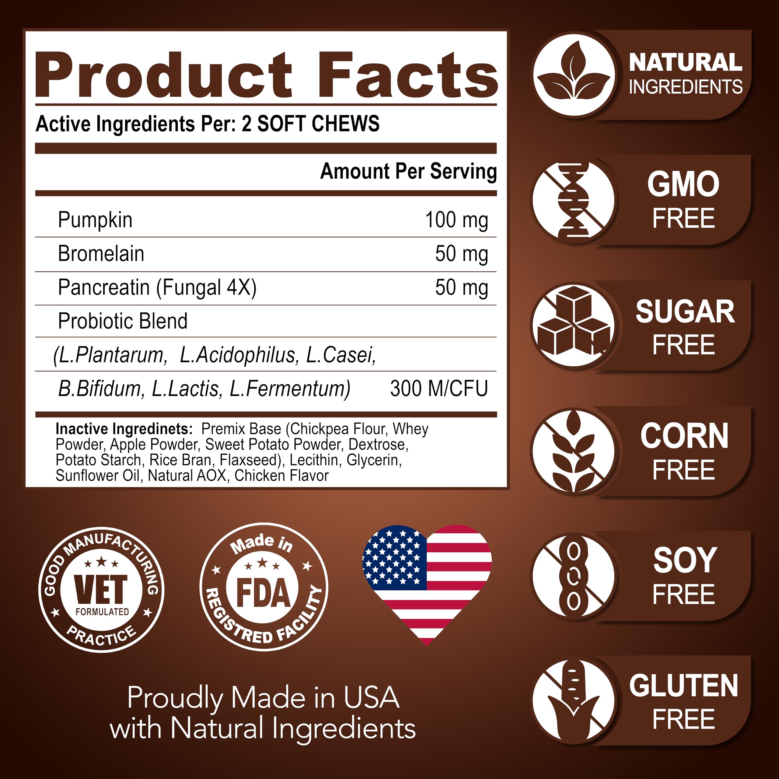 USA-made seal on packaging confirms Vet Promise quality and high manufacturing standards.