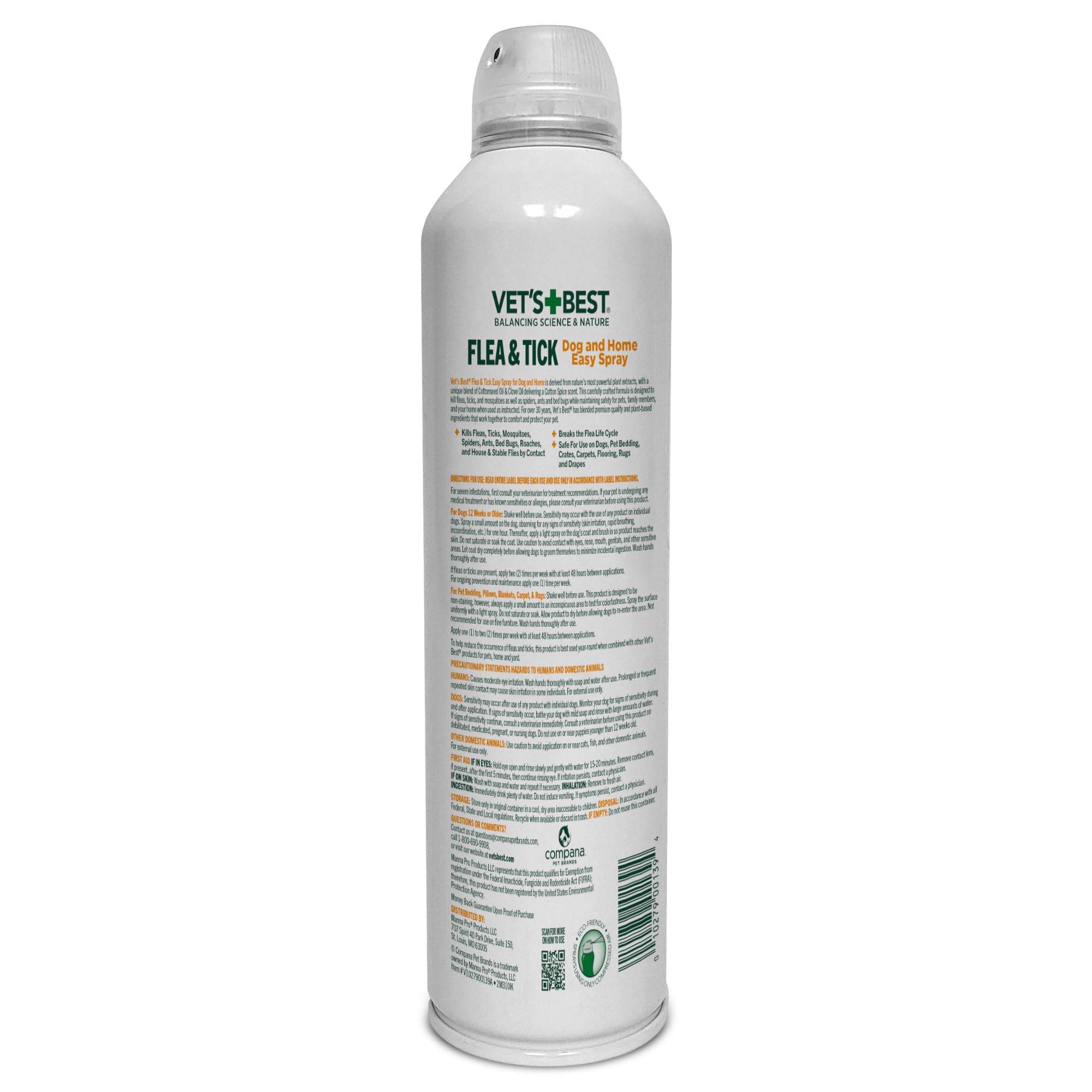 Vet's Best 14oz packaging highlights long-lasting flea and tick spray for dogs.