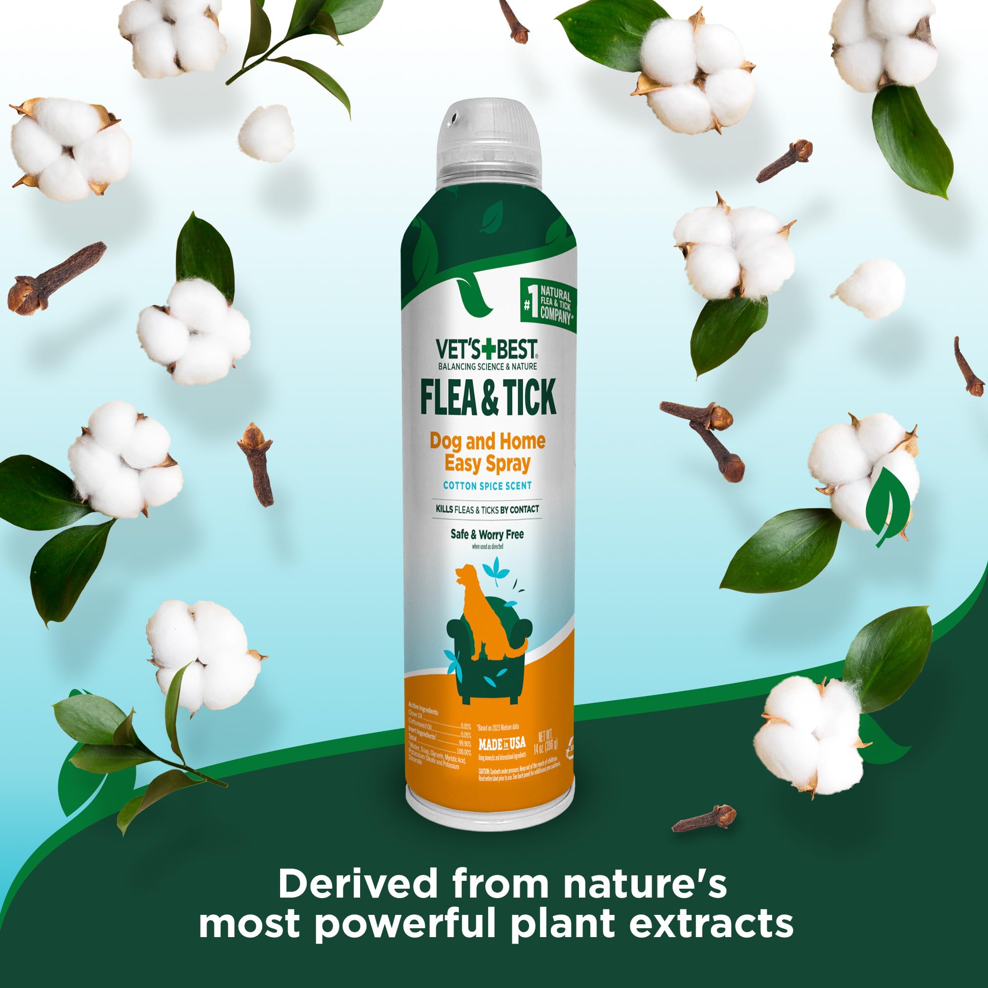 Vet's Best spray on dog bedding demonstrates home pest control in action.