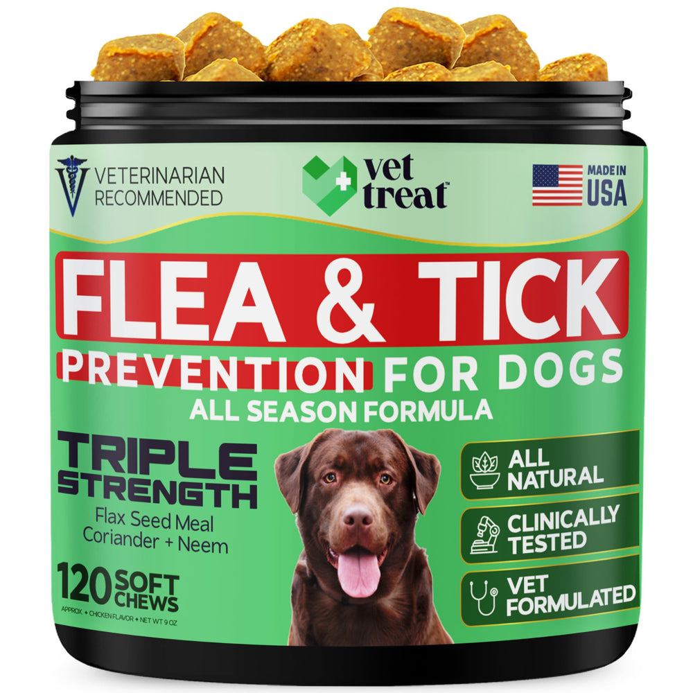 Vet Treat flea-tick chews chicken soft pack; natural flea prevention for dogs.