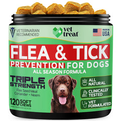 Vet Treat flea-tick chews chicken soft pack; natural flea prevention for dogs.