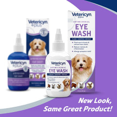 Pet first aid scene with Vetericyn eye rinse used at home