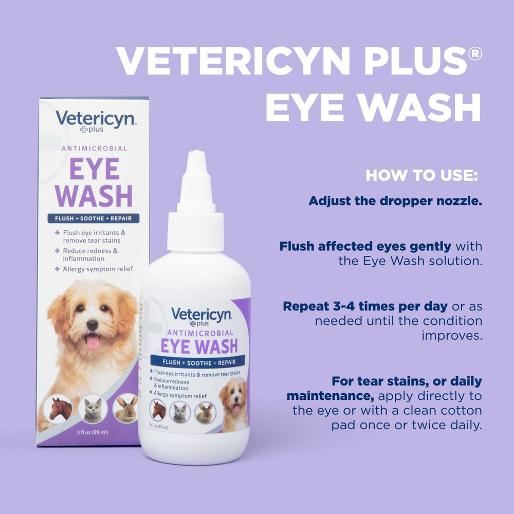 Vetericyn eye wash safe for all animals in a household