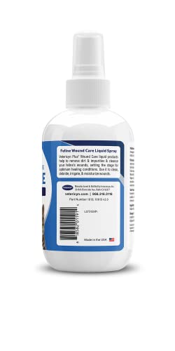 Applying Vetericyn Plus Cat Wound Care Spray demonstrates easy wound cleansing.
