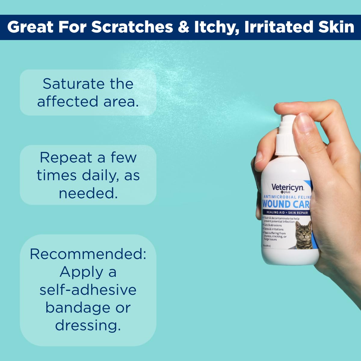 Trusted Vetericyn Plus brand badge communicates reliability for at-home care.