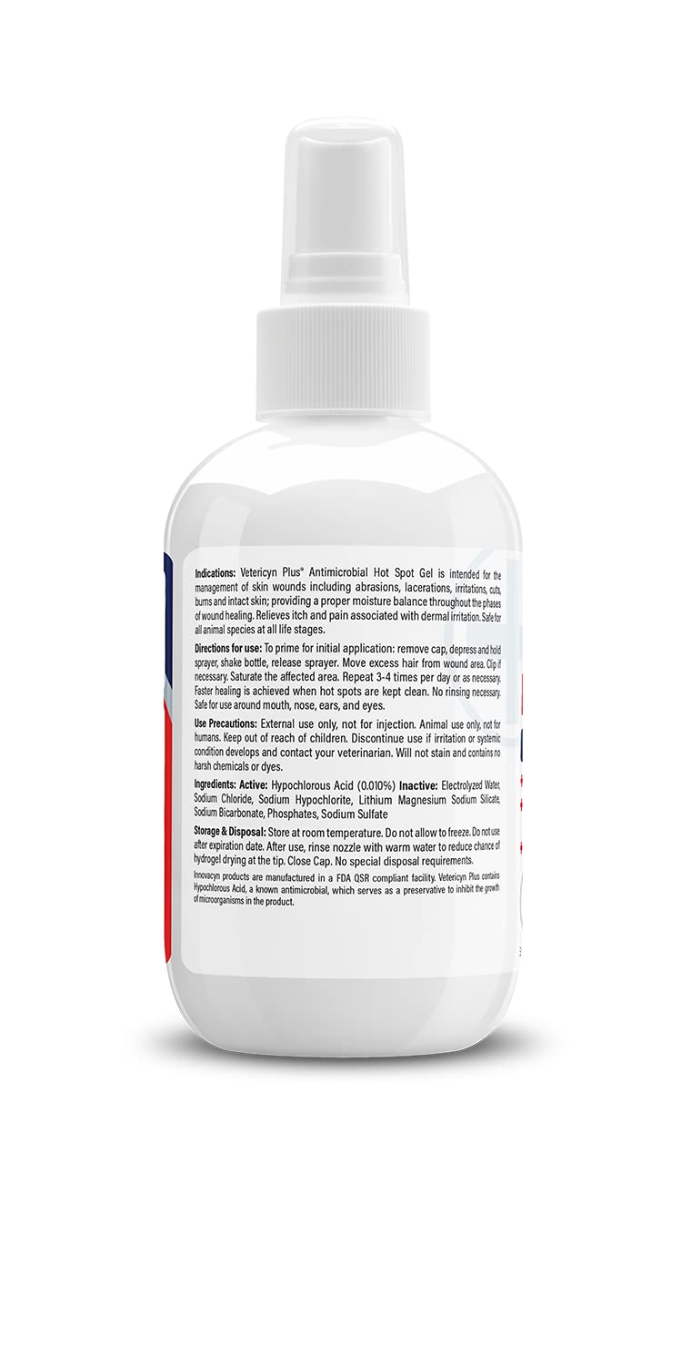 Texture apaisante du Gel Vetericyn Plus sur peau enflammée chez le chien