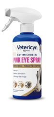 Vetericyn Plus Pink Eye Spray bottle applied to cow eye for conjunctivitis relief