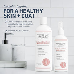 Veterinary Formula Clinical Care hot spot relief spray bottle for between-wash comfort