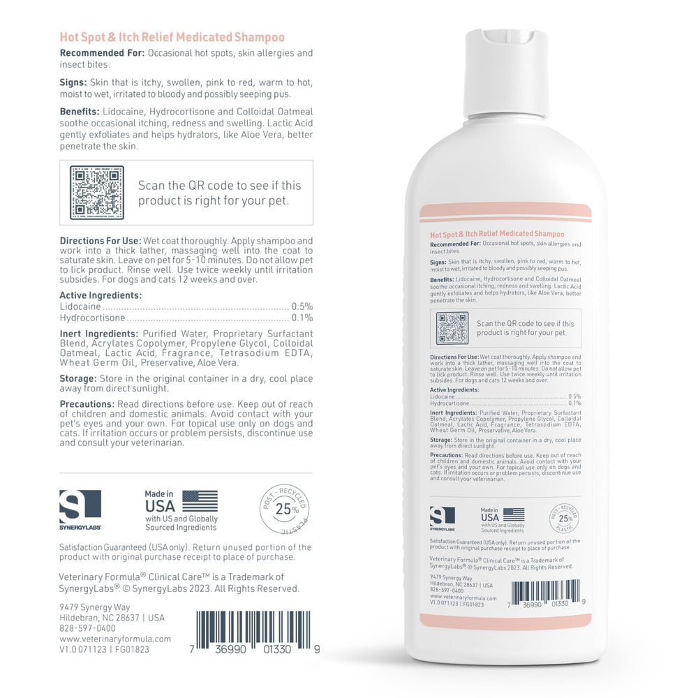 Safe for dogs and cats over 12 weeks, Veterinary Formula Clinical Care.