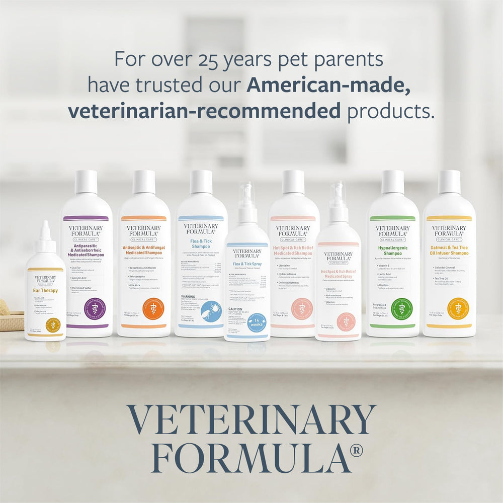 Veterinary Formula easy-application-pump demonstrates quick, non-irritating use.