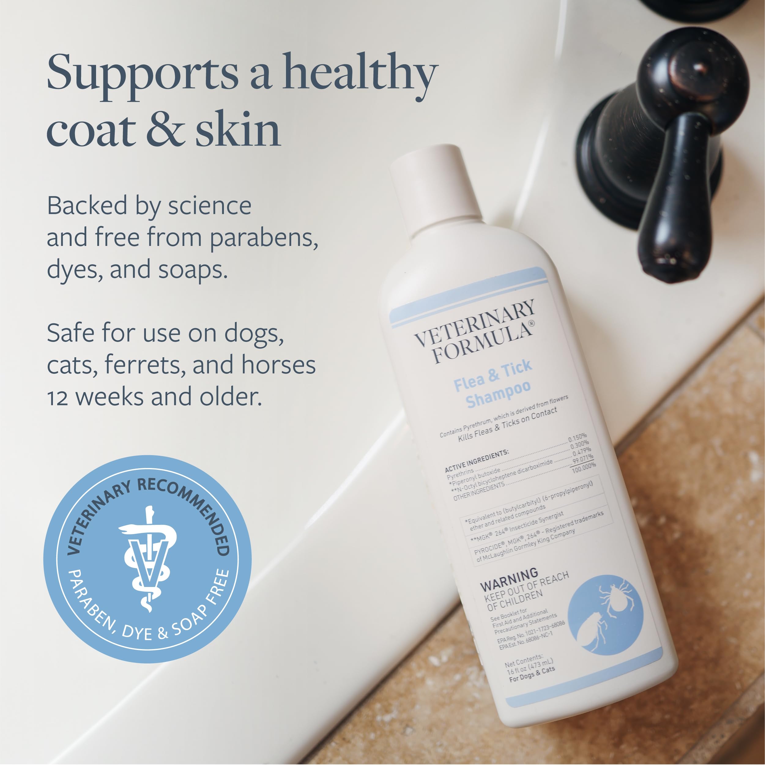 Veterinary Formula coat-cleanse emphasizes gentle cleansing and exfoliation for healthy fur
