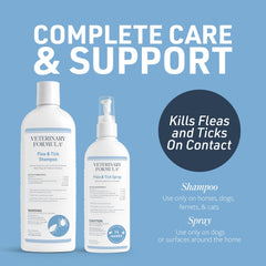 Veterinary Formula flea & tick spray bottle for dogs delivering fast contact kill.