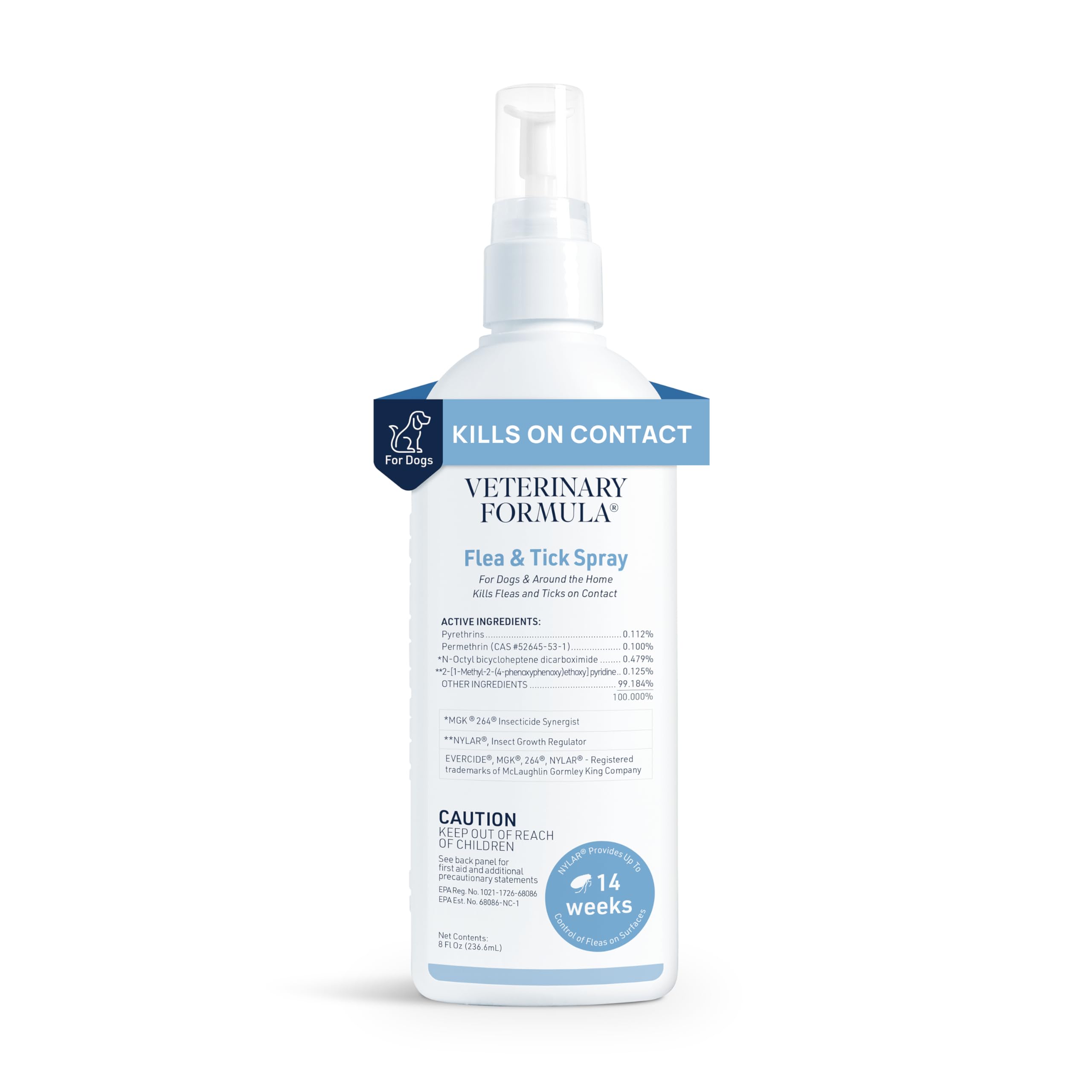 Veterinary Formula flea and tick spray bottle pour for fast contact kill