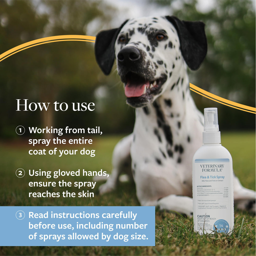 8 oz Veterinary Formula packaging on display for home pest control