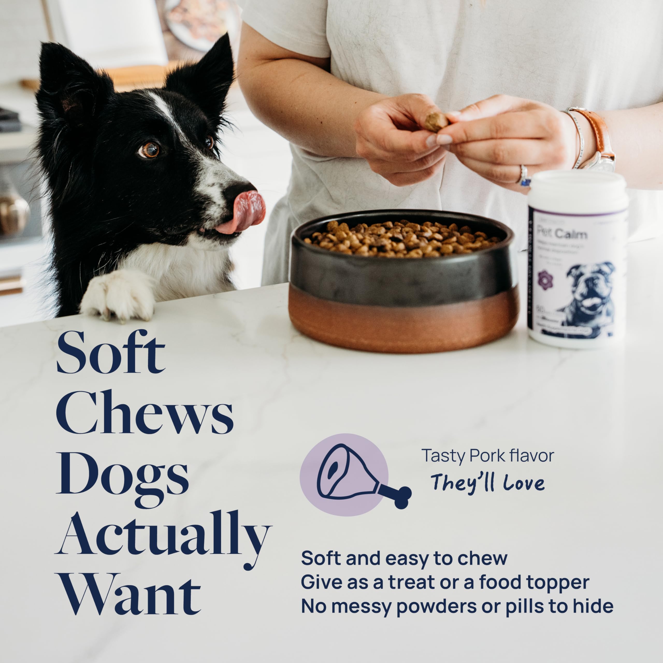 Veterinary Formula Pet Calm packaging designed for on-the-go travel
