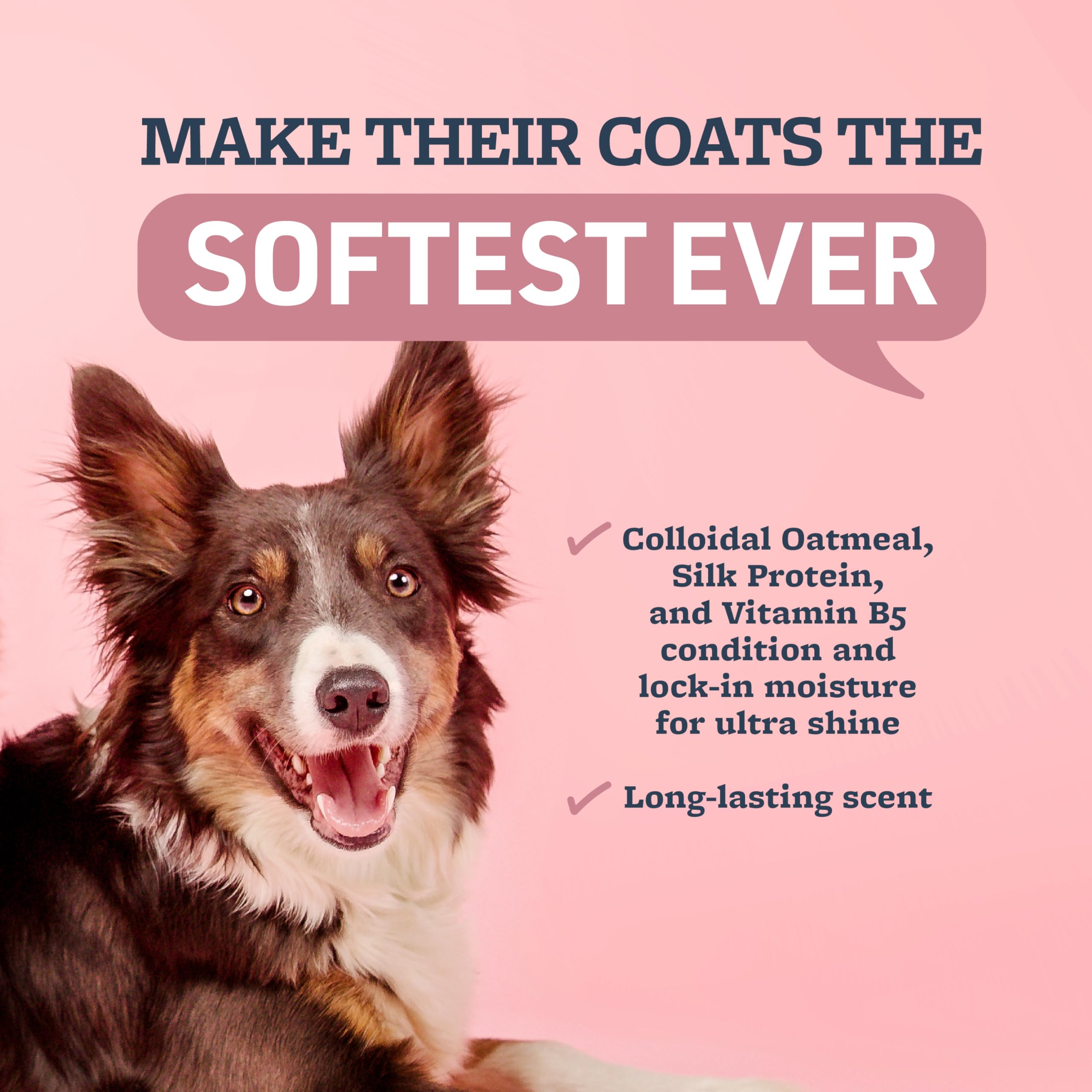 Veterinary Formula Ultra Oatmeal Conditioner bottle close-up highlighting moisture and softness.