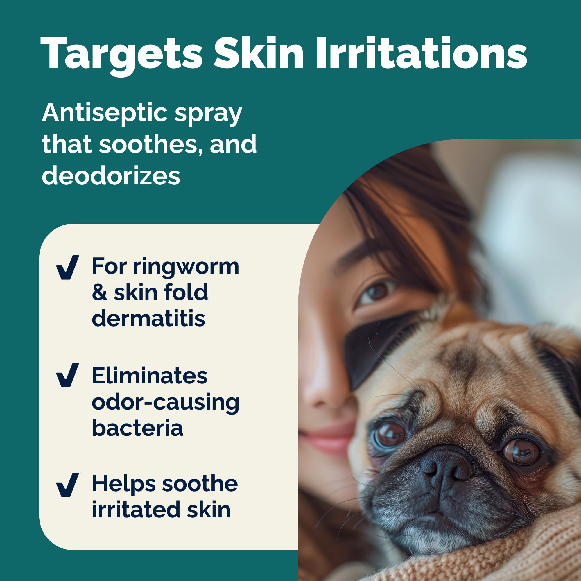 Targeted spray on paw areas to reduce irritation after walks with Vetnique DermaBliss.