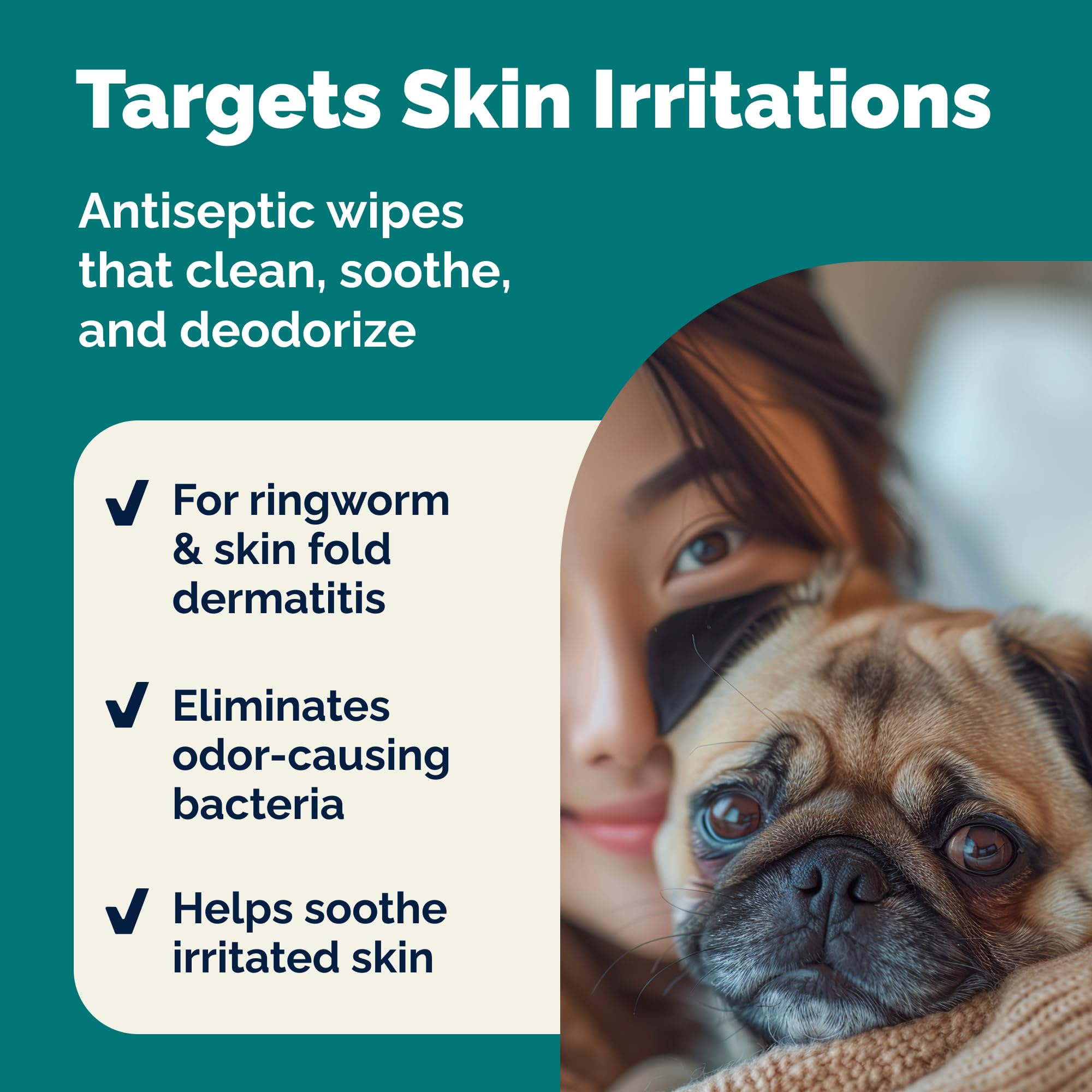 Vetnique Dermabliss wipes for on-the-go dog care and hygiene.