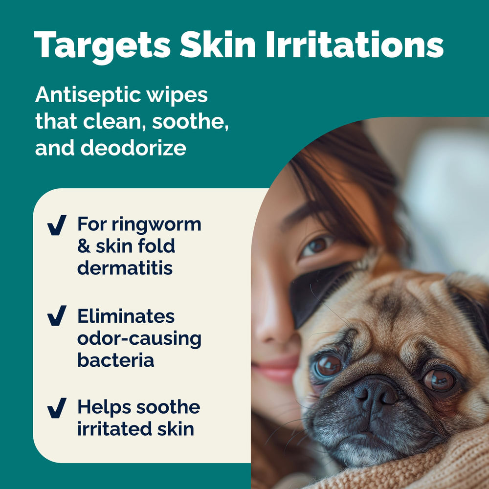 Vetnique Dermabliss wipes for on-the-go dog care and hygiene.