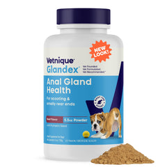 Vetnique Glandex box front shows branding for canine digestion support