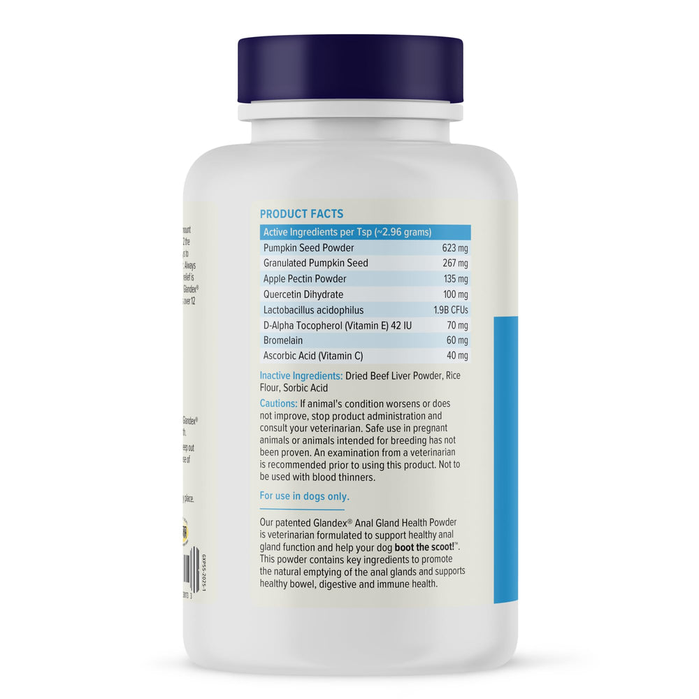 Measuring scoop with Glandex demonstrates easy daily dosing
