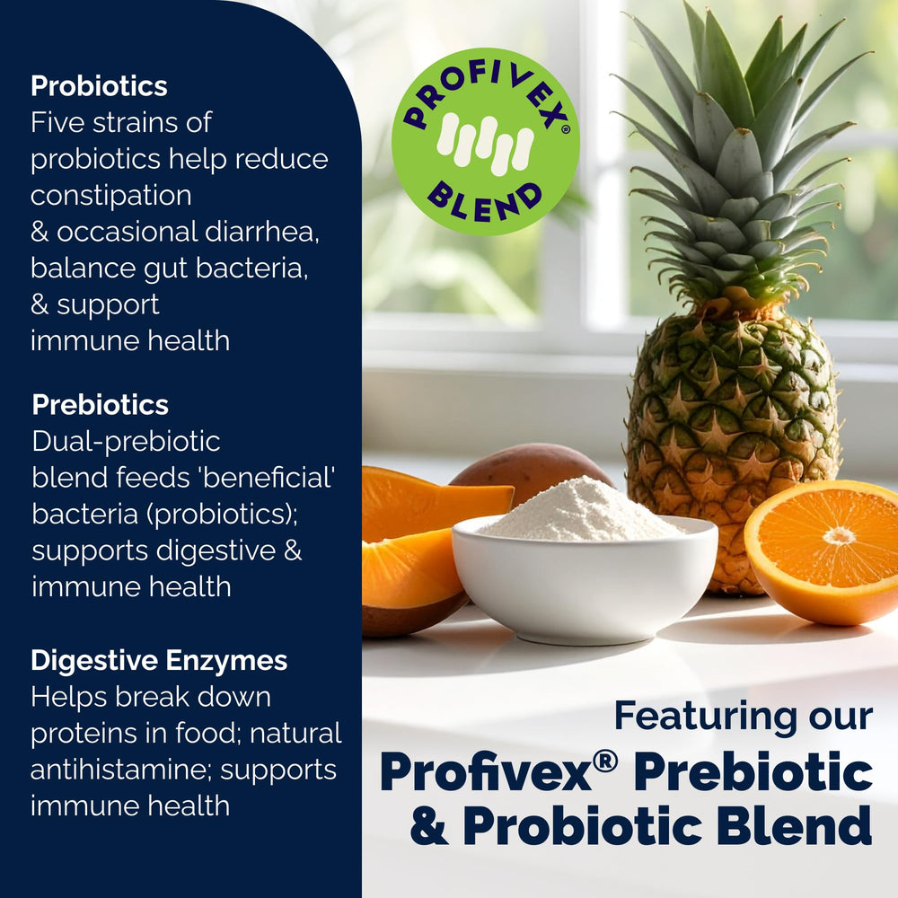Vetnique Glandex premium dog probiotics with Profivex and prebiotics.