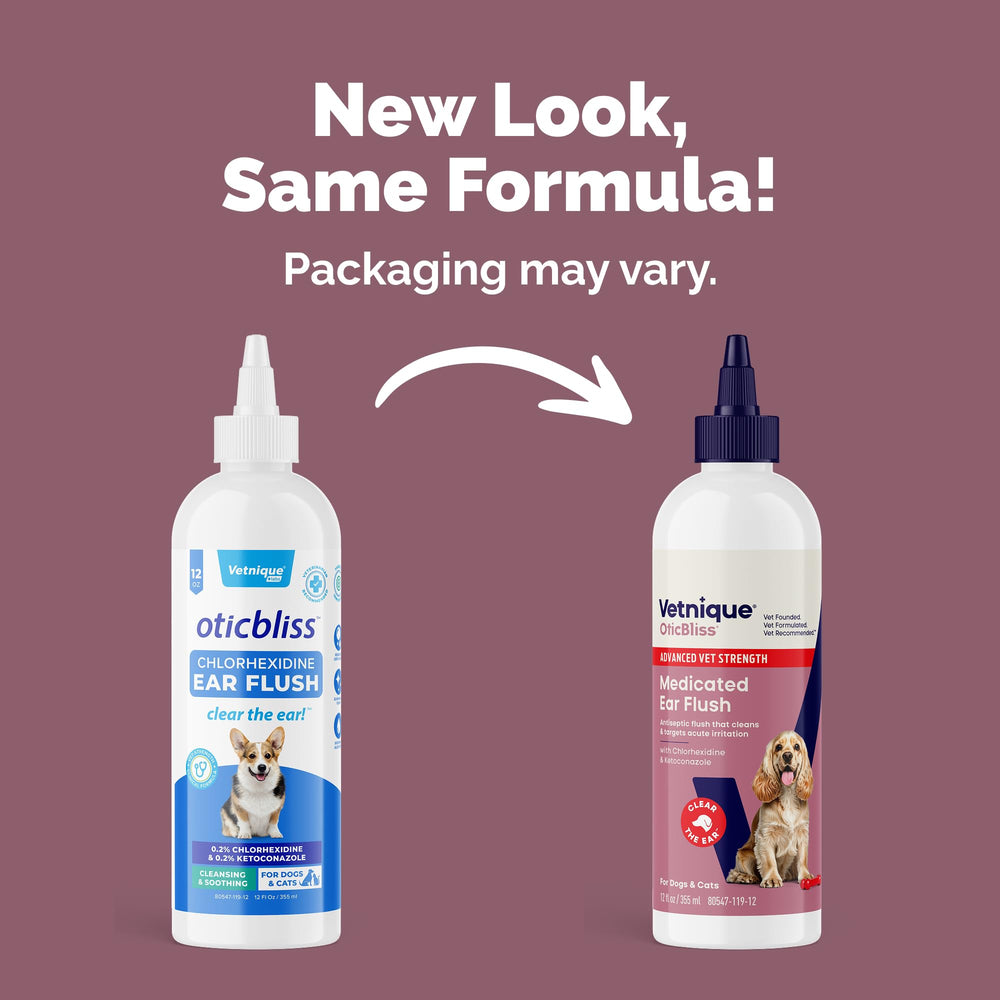 Vetnique Oticbliss active-ingredients-visual highlights antiseptic and antifungal action.