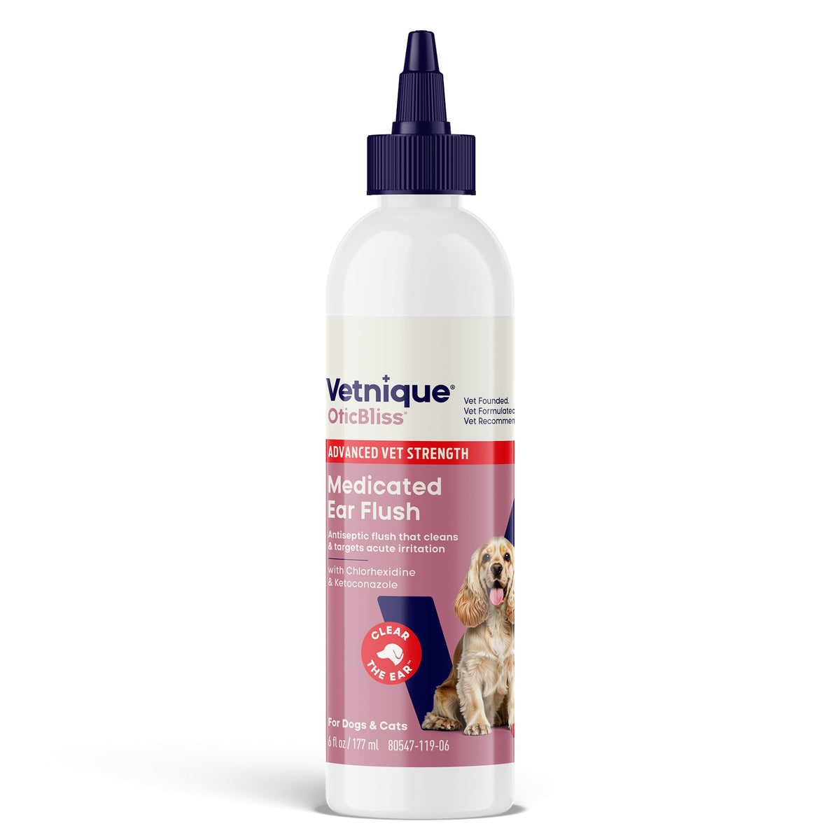 Vetnique Oticbliss ear cleaner pour shows effective cleansing for yeast-prone ears