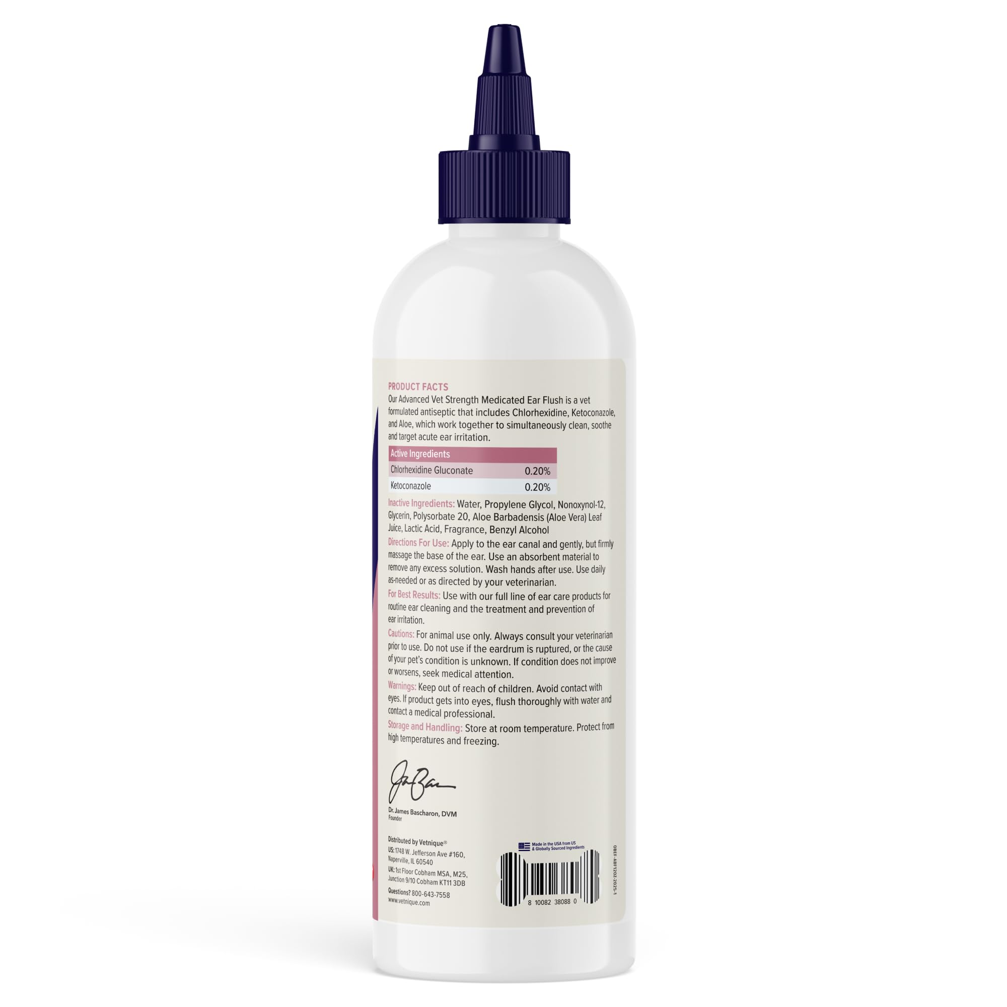 Vetnique Oticbliss ear-cleanser-application for gentle cleansing.