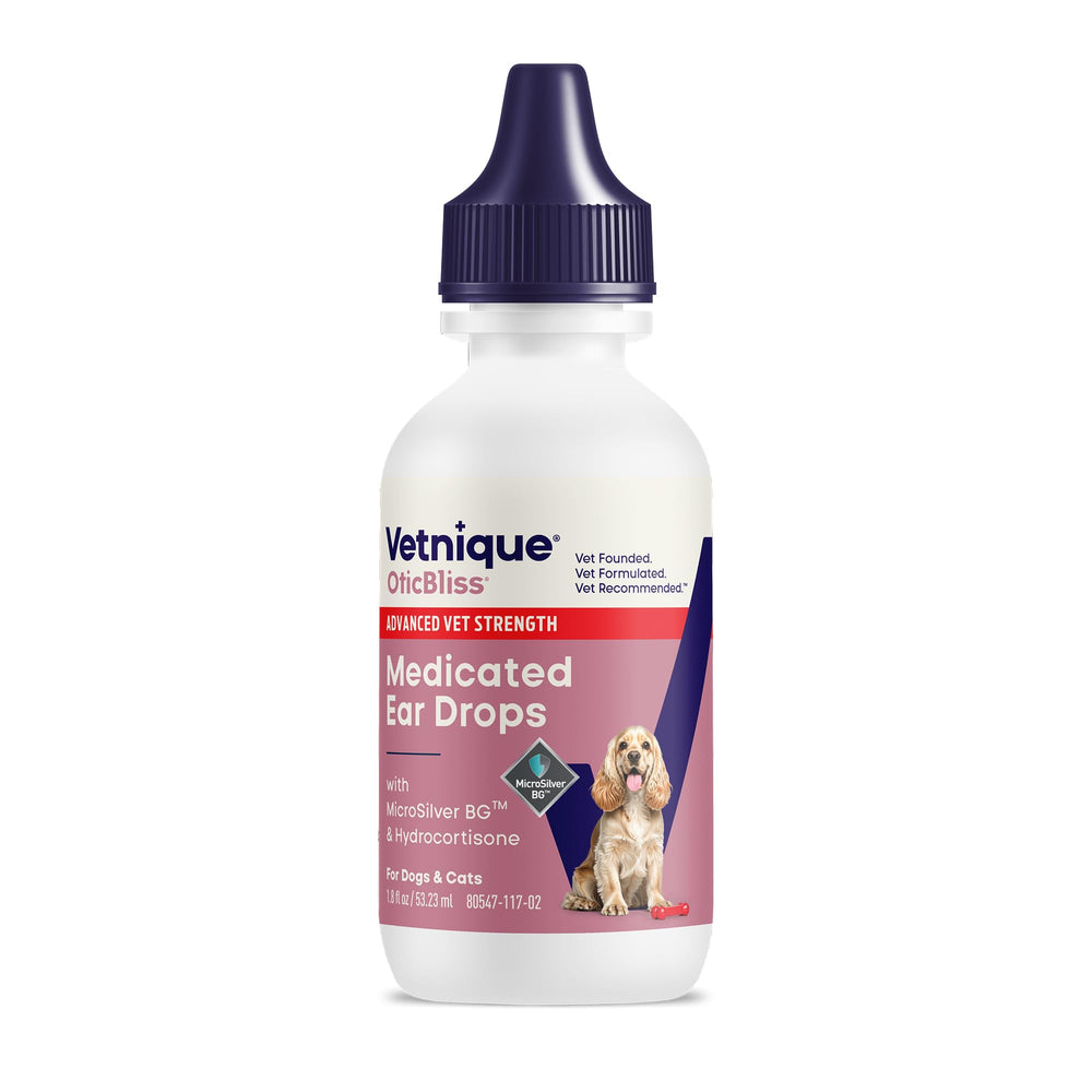 Vetnique Oticbliss ear drops bottle for dog and cat ear care.