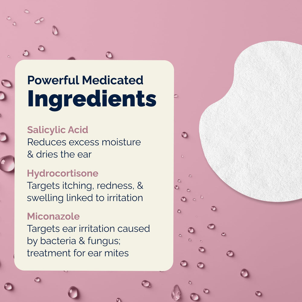 USA-made Oticbliss wipes label emphasizing quality and veterinary standards.