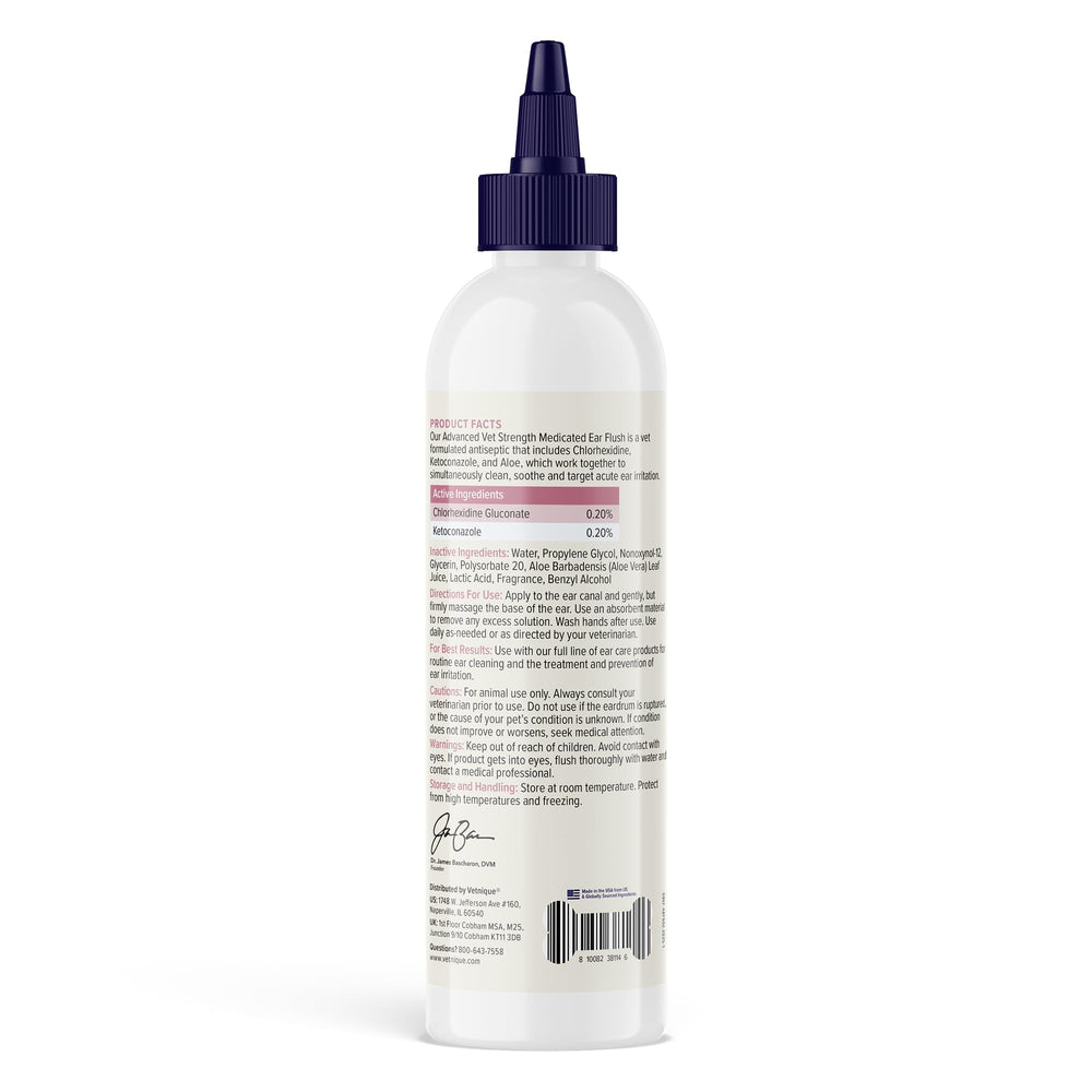 Vetnique Oticbliss foamy application suggests soothing cleansing for pets ears