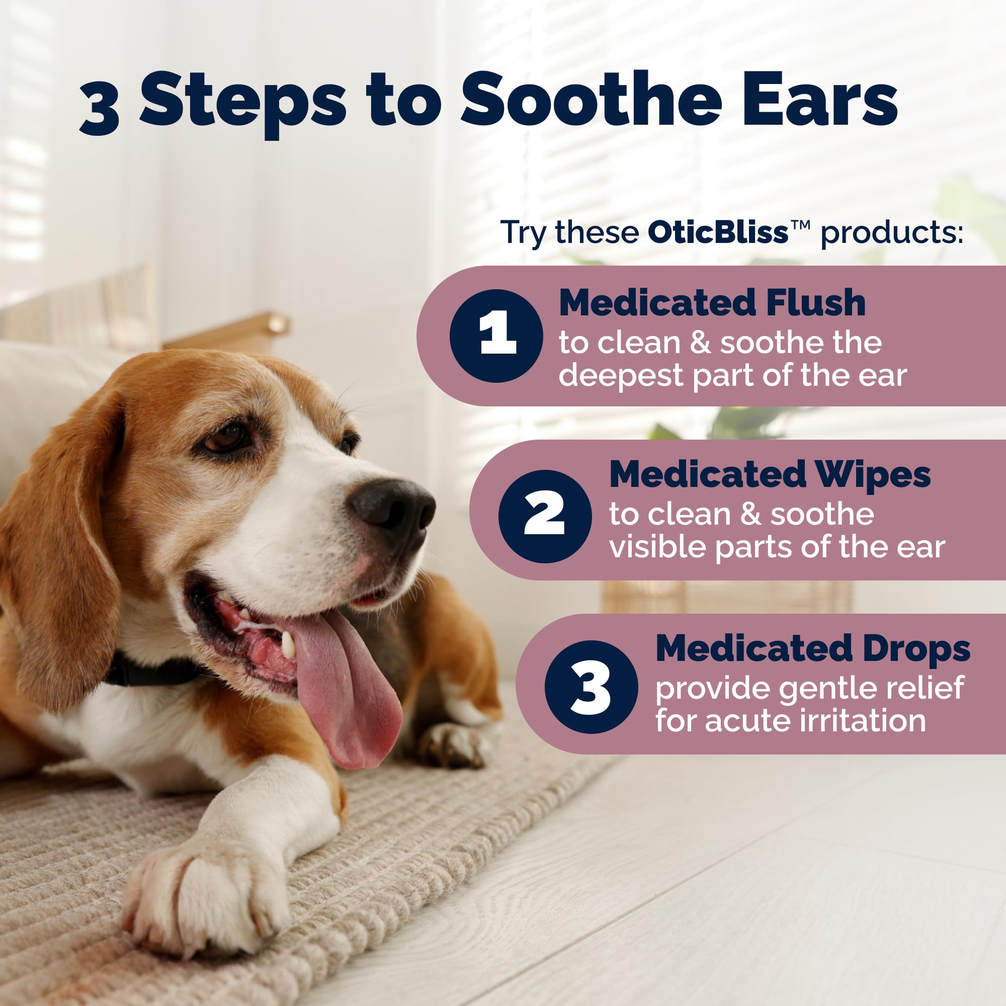 Vetnique Oticbliss vet-recommended seal on box.