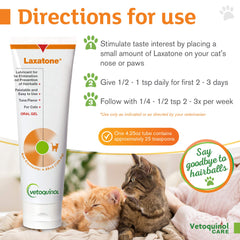 Vetoquinol Laxatone cat litterbox use for hairball passage.