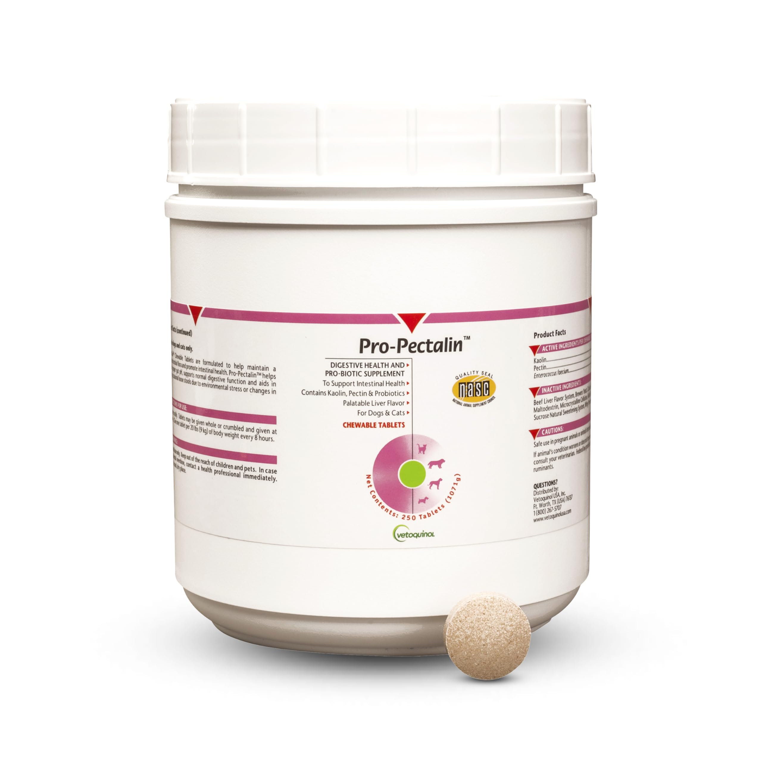 Vetoquinol Pro-Pectalin packaging front, a trusted option for occasional diarrhea relief.