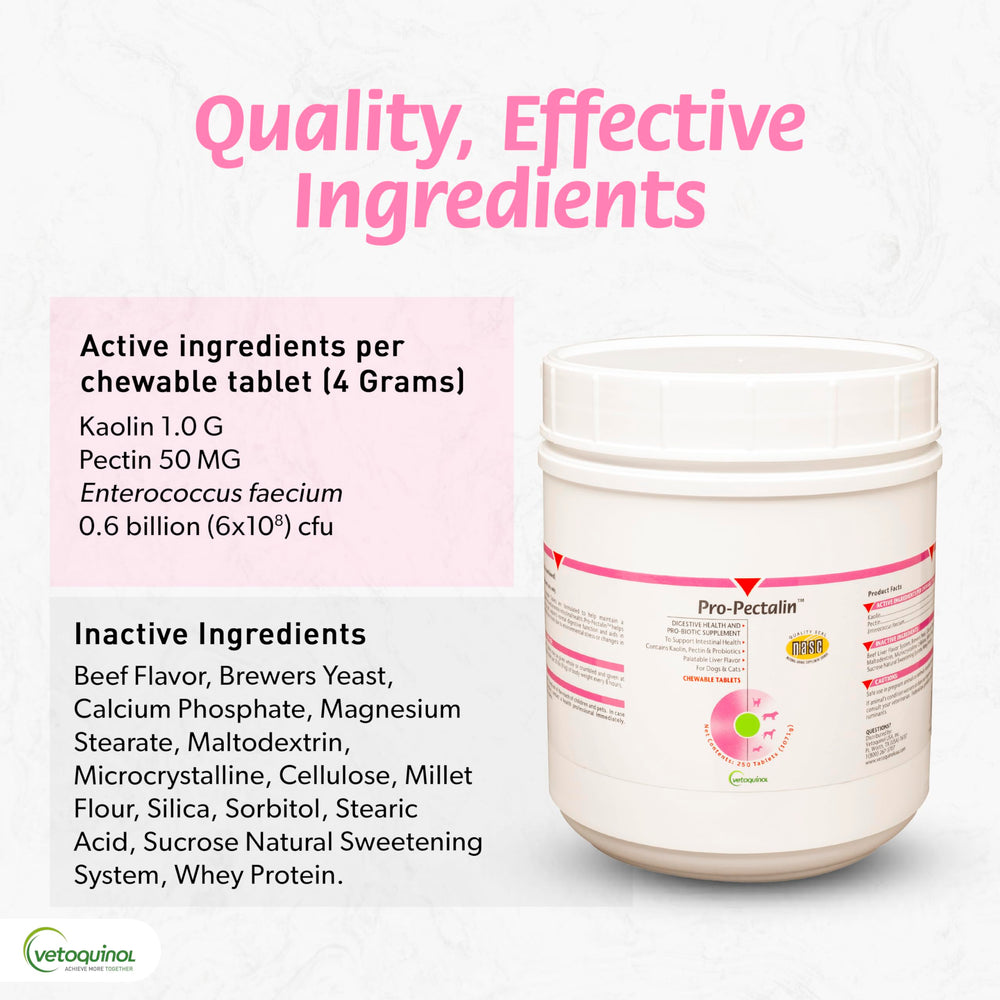 Pro-Pectalin tablet in bowl, seamless mix with meals.