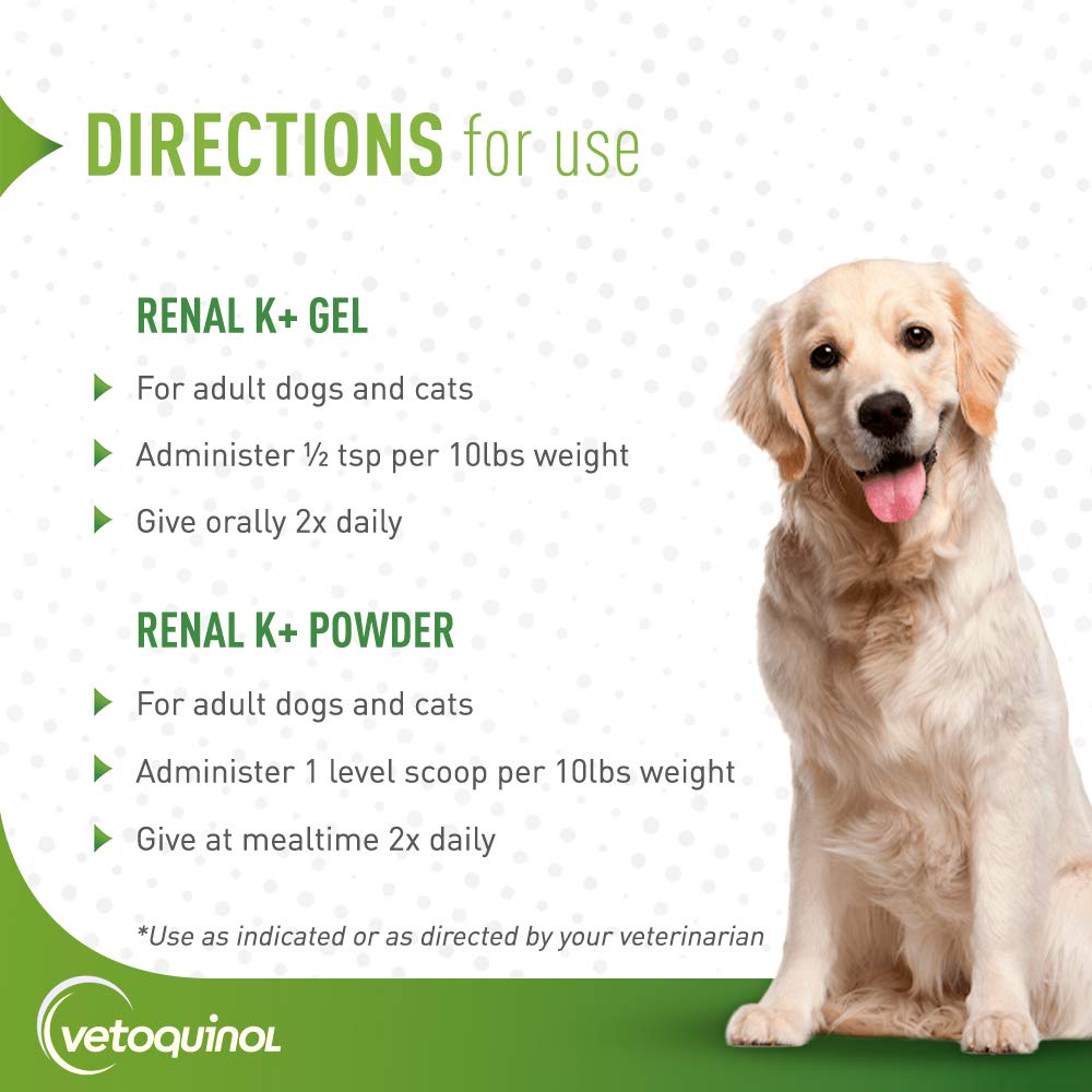 Vetoquinol Renal K being administered to a pet for potassium support.