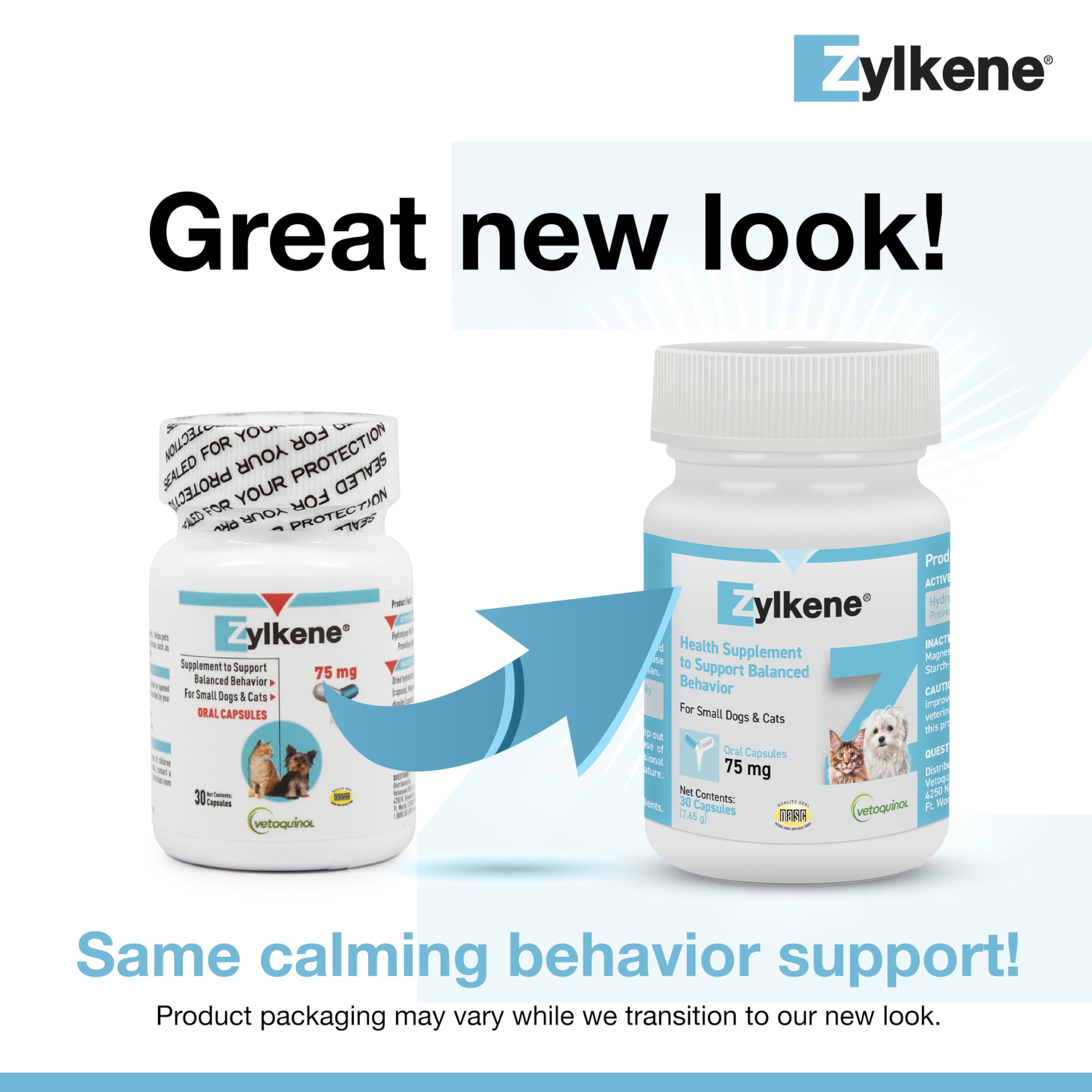 Zylkene capsules opened and poured onto pet food to aid calmness.
