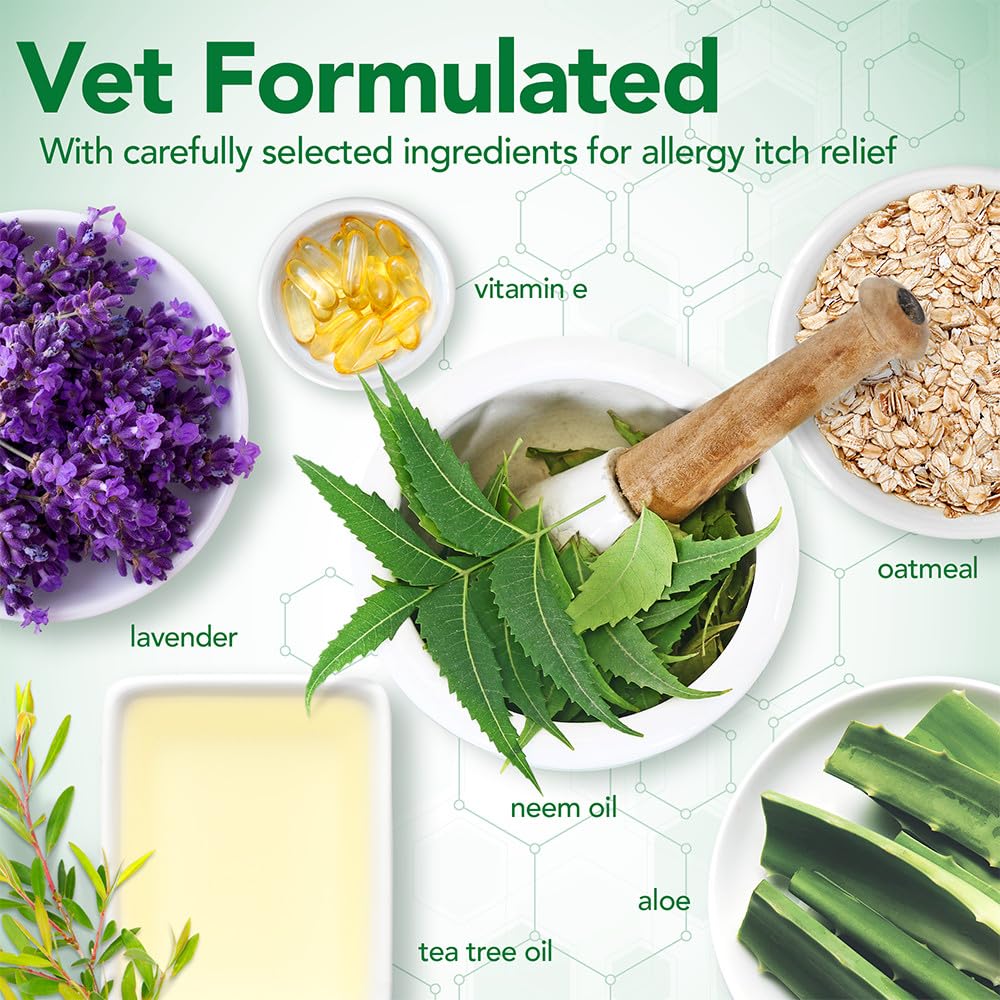 Vet's Best Allergy Itch Relief Shampoo neem oil helps cleanse and moisturize