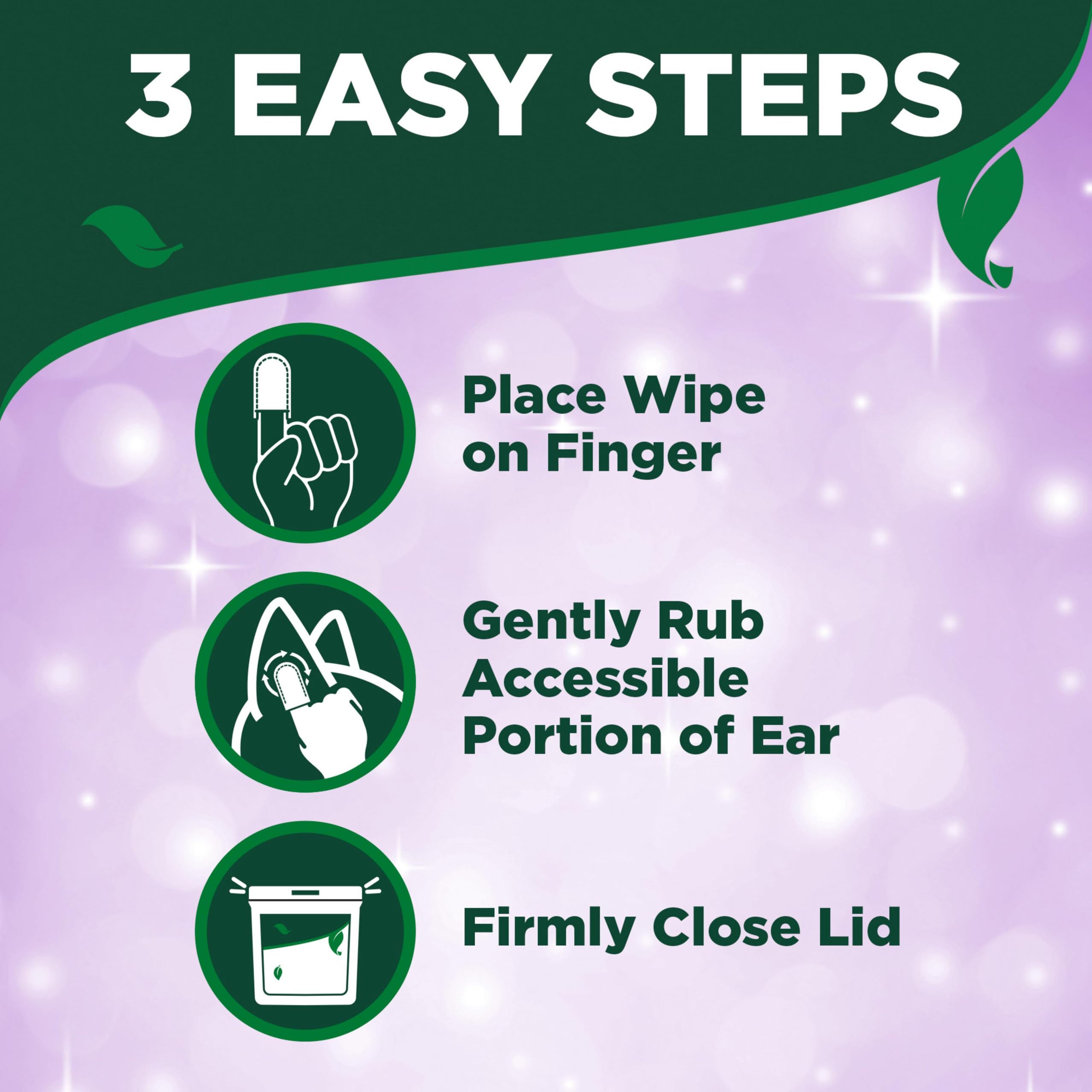 Vets Best Ear Relief Finger Wipes natural ingredients like witch hazel and aloe.