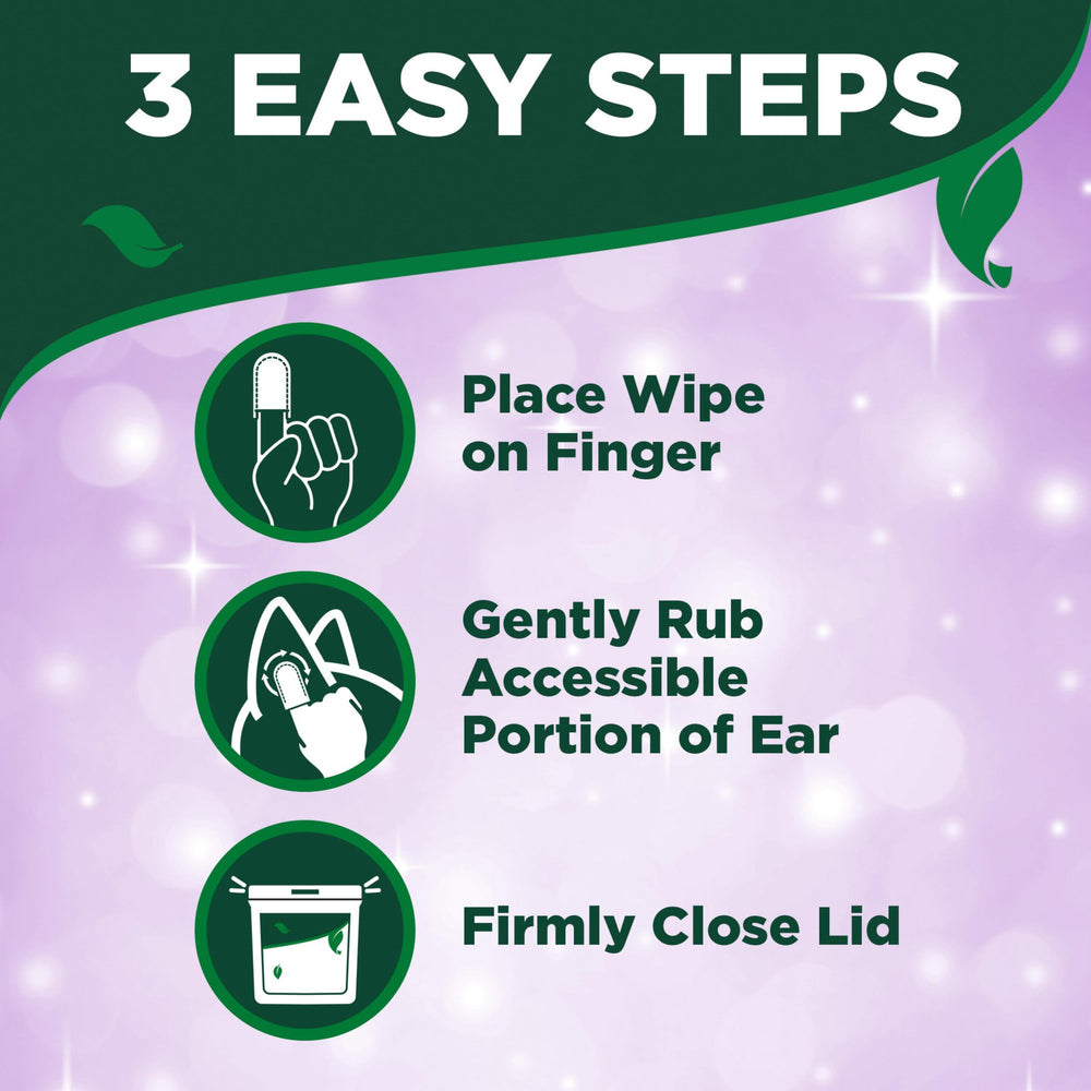 Vets Best Ear Relief Finger Wipes natural ingredients like witch hazel and aloe.
