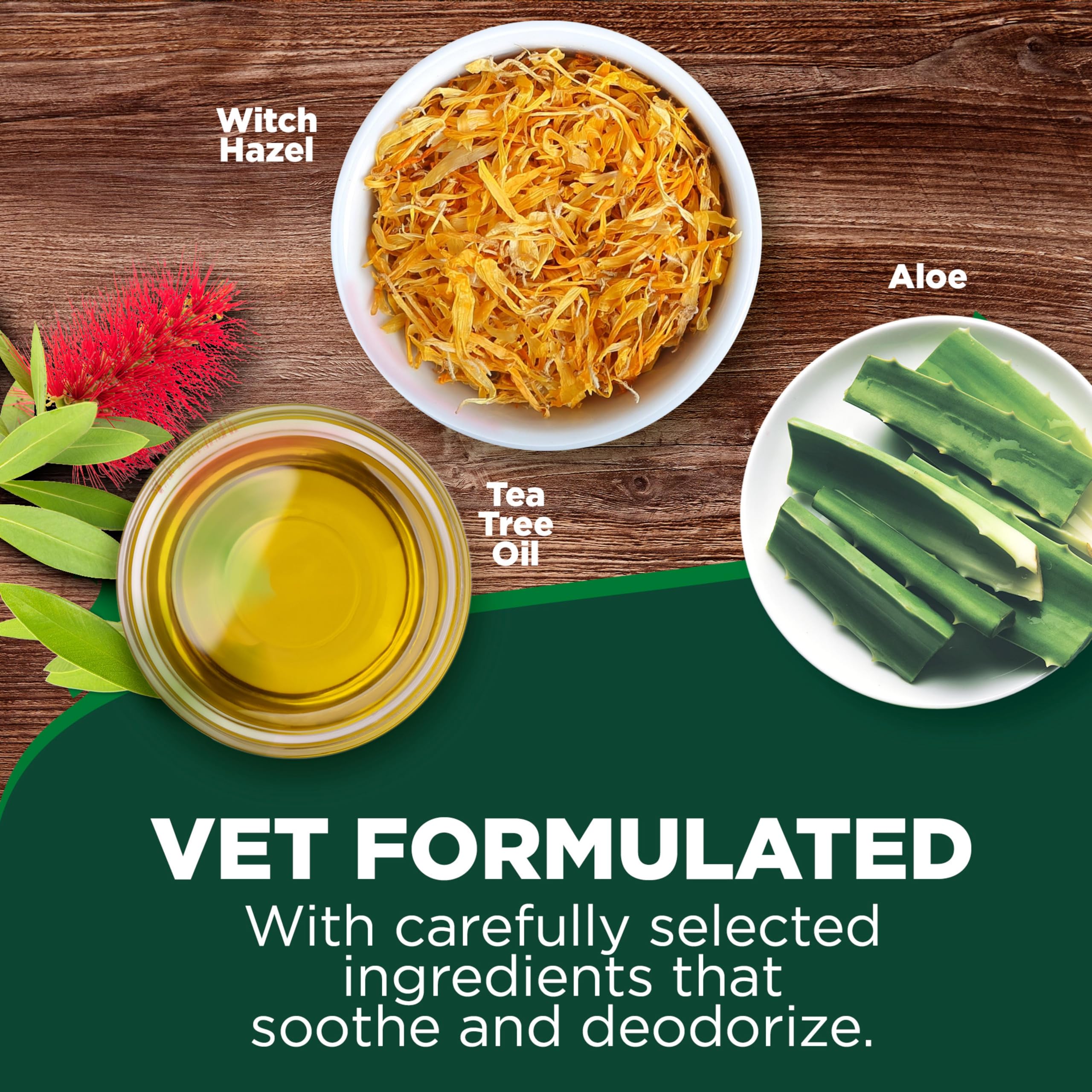 Vets Best Ear Relief Finger Wipes no-rinse formula ready for quick use.