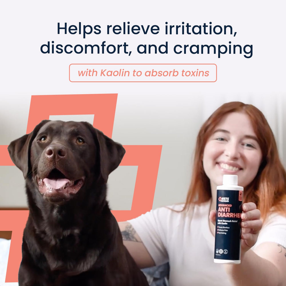 Vets Preferred fast-action diarrhea relief helps with cramping.
