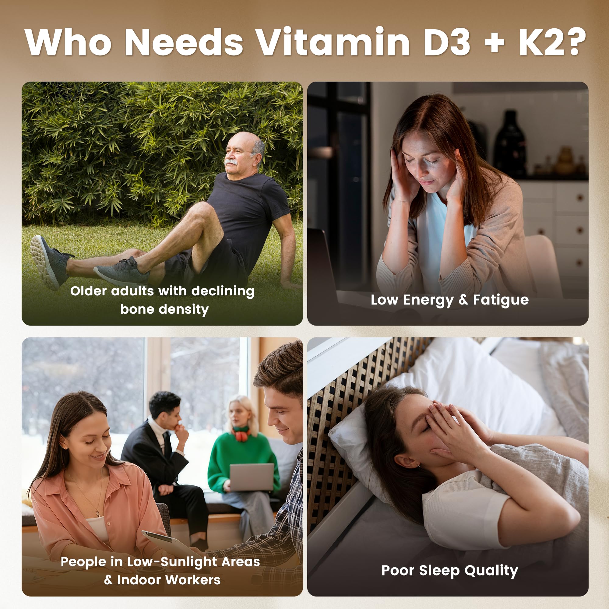 VEV Corefeel bottle nutrition label foreground emphasizes 10,000 IU D3 and 200 mcg K2.