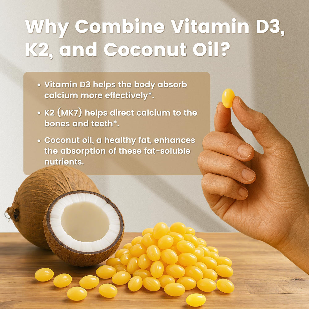 VEV Corefeel coconut oil matrix visual highlights fat-assisted absorption.